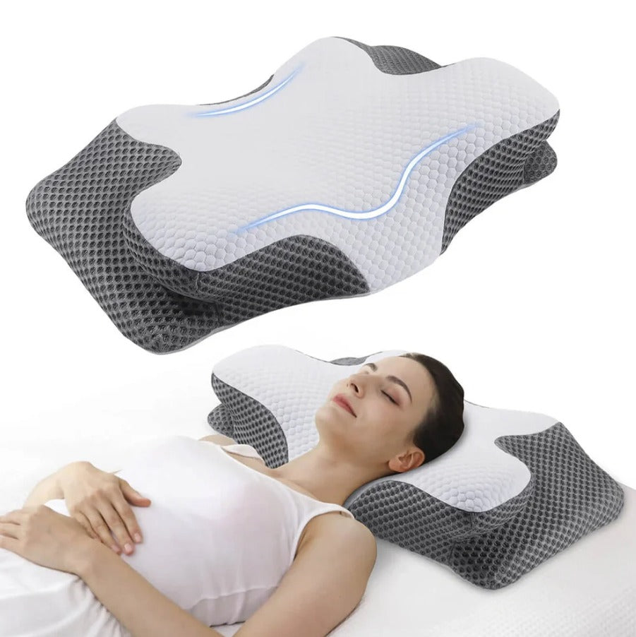 FlexiPulse™ Butterfly Memory Foam Neck Pillow – Orthopedic Cervical Sleep Support